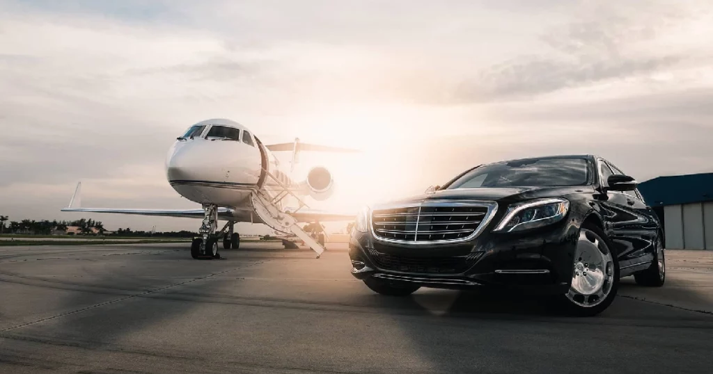 Dulles airport limo services with luxury chauffeur and private black car transportation